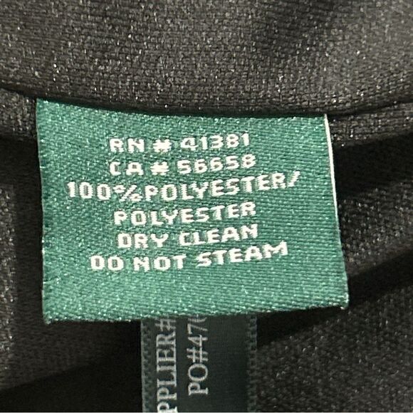 NWT LAUREN Ralph Lauren Isaak Crepe Keyhole Dress Sz 14 Solid Black Long Sleeve - Picture 9 of 10